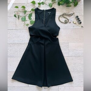 Express Elegant Black Wrap Mini Dress